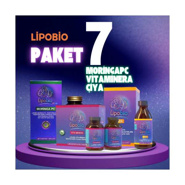 LİPOBİO PAKET 7 (MORİNGAPC PLUS (300 ML) +VİTA MİNERA (2X150GR) + ÇİYA YAĞI (150 ML) 