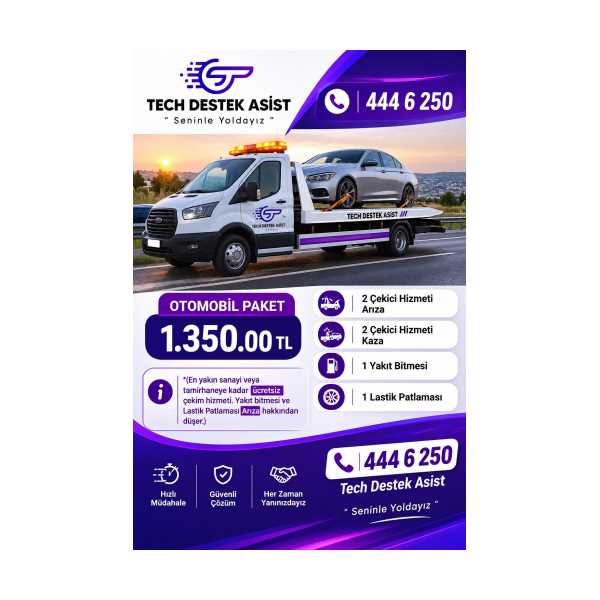 İNDİRİMLİ YOL YARDIM PAKETİ  (OTOMOBİL) 1550 TL YERİNE 1350 TL 