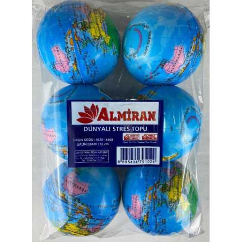 ALMİRAN STRES TOPU 10CM -6 DÜNYALI