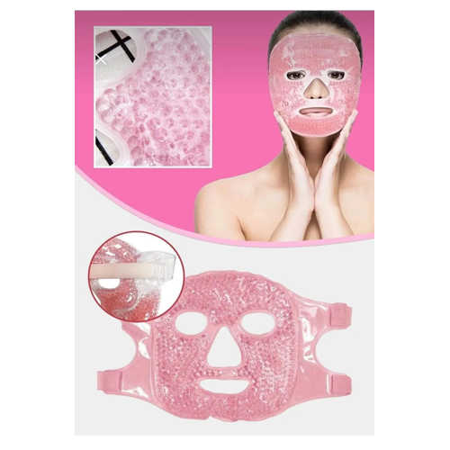 BUZ JEL TOPLAR YÜZ MASKESI SOĞUK VE SICAK TERAPI MASKESI PEMBE