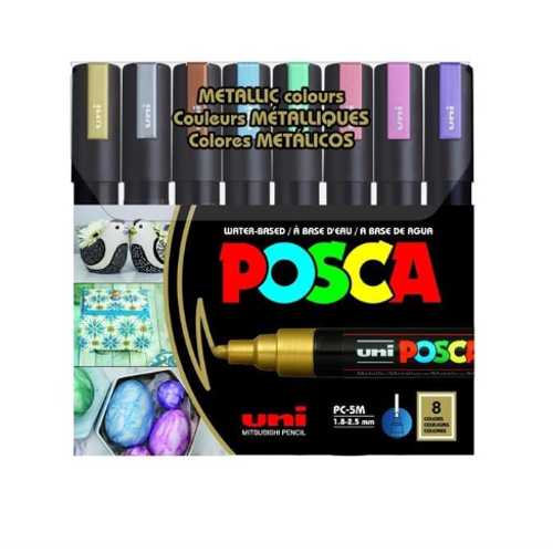 UNİ-BALL POSCA 1.8-2.5 SUBAZ. POSTER M.METALİK 8Lİ