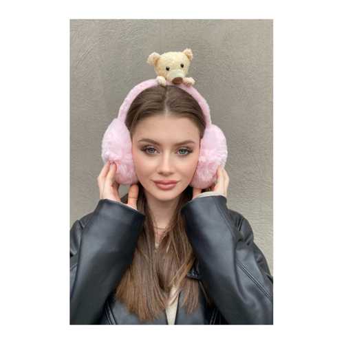 PEMBE RENK AYICIK FİGÜRLÜ PELUŞ KULAKLIK