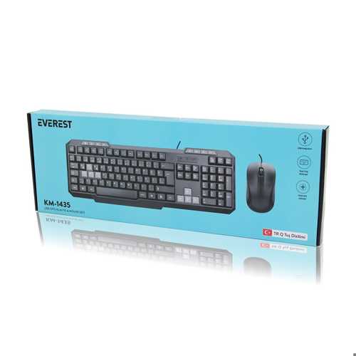 USB KABLOLU KLAVYE - MOUSE SET Q KLAVYE 1200DPI MOUSE KM-1435 (4172)