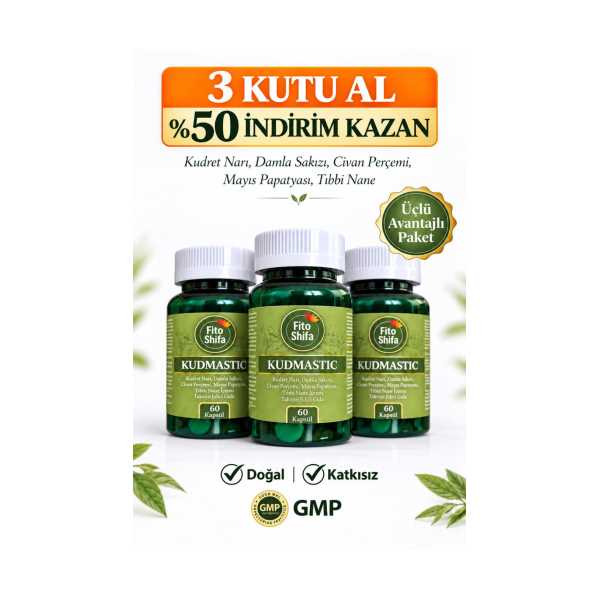 KUDMASTİC (KUDRET NARI, DAMLA SAKIZI) 60 KAPSÜL (3'LÜ SET)