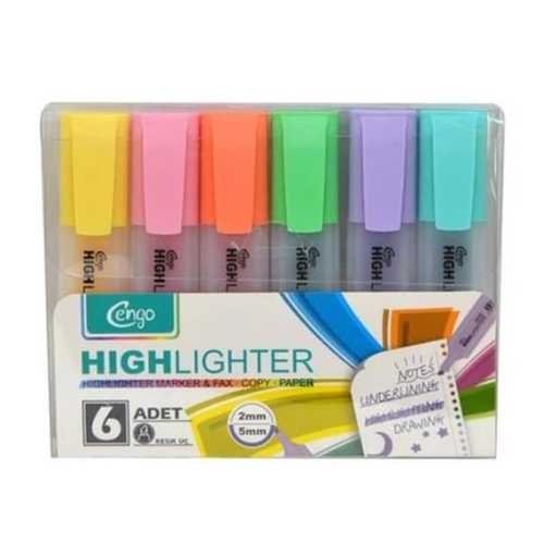 CENGO PASTEL RENK FOSFORLU KALEM SETİ 6 LI