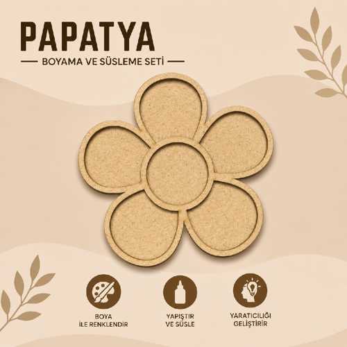 ESMAY MDF BOYAMA OBJESİ 20X15CM PAPATYA