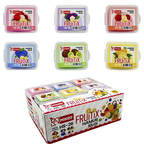 MİKRO HS-26 FRUİTİX MEYVE KOKU HAMUR SİLGİ -36-