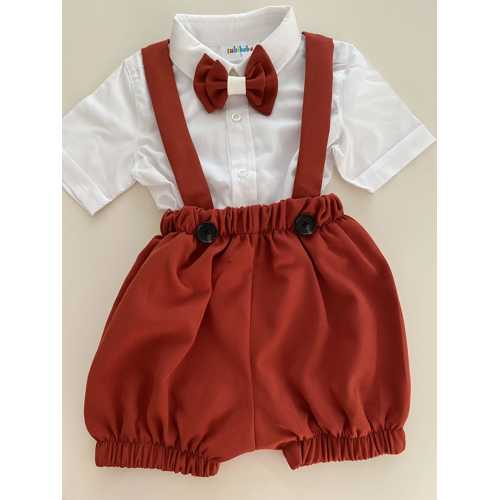 TUBİBEBE 2'Lİ KİREMİT SALOPET + PAPYON TAKIM