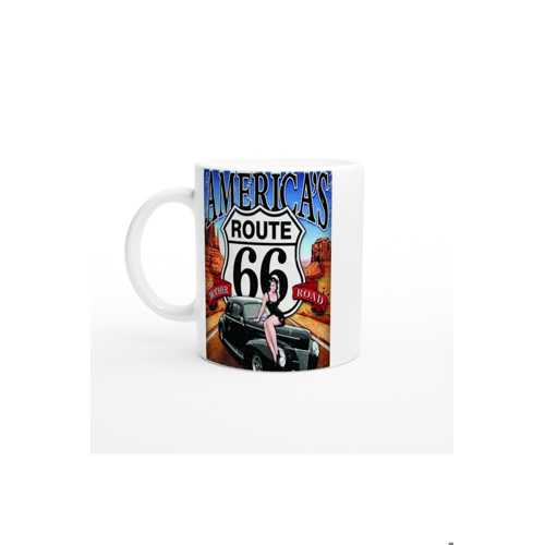 ROUTE 66 RETRO PİN-UP KUPA BARDAK