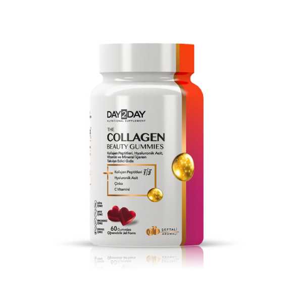 ORZAX DAY2DAY THE COLLAGEN BEAUTY GUMMİES 60 ÇİĞNENEBİLİR JEL ŞEFTALİ AROMALI