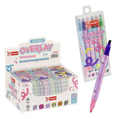 MİKRO MK-606-24 OVERLAY FOSFORLU KALEM 6LI
