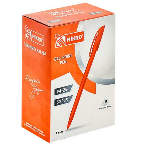 MİKRO M-25 TÜKENMEZ KALEM T.M. KIRMIZI -50-