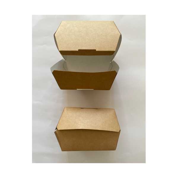 KRAFT HAMBURGER KUTUSU BASKISIZ PATATES - SANDVİÇ - KENDİNDEN KİLİTLİ 25 ADET