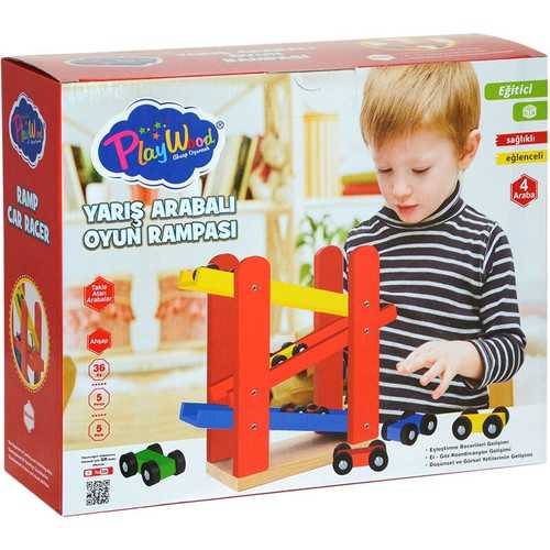 PW KUTUDA AHŞAP YARIŞ ARABALI OYUN RAMPASI ONY-382