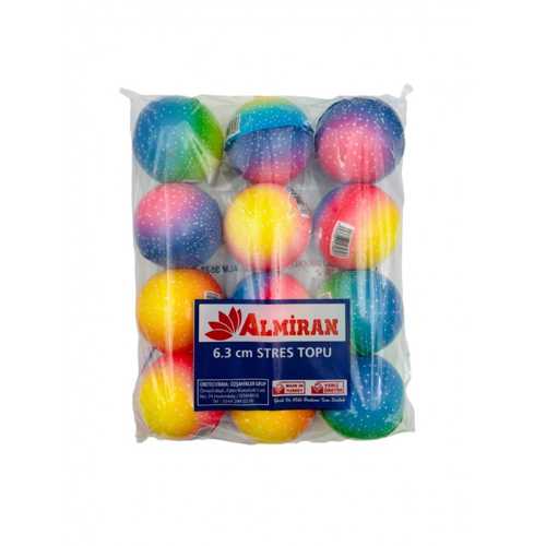 ALMİRAN STRES TOPU 6.3CM -12 3D DESENLİ