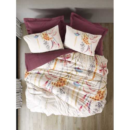 COTTON BOX ÇIFT KIŞILIK MODELINE NEVRESIM TAKIMI FLOS BORDO