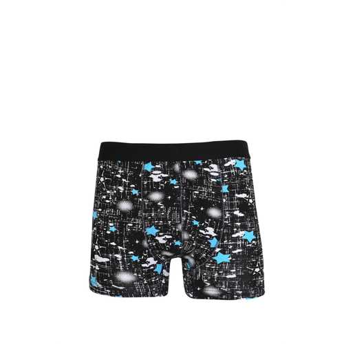 ERKEK PENYE LIKRALI DESENLI BOXER SIYAH