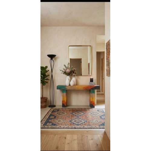 EL YAPIMI MASİF AHŞAP BANK, BOTANİCAL COLORS, RUSTİK MODERN KONSOL