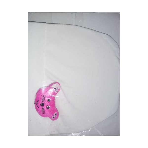 PEMBE KEDİ DETAYLI BEYAZ BEBEK BERESİ (KIZ) TUHFETOWER