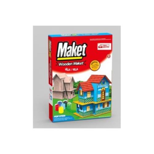 MAKETİX 3D AHŞAP BOYAMA SETİ VİLLA 9790 + MESAKADEMİ OYUN SETİ HEDİYELİ