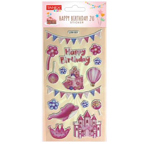 TANEX TNX-5109 HAPPY BRITHDAY 2U STİCKER-4 PUFFY