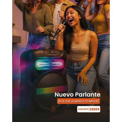 PLATOON PL-4361 BT USB SD AUX 8 İNÇ MİKROFONLU ANFİ YÜKSEK SES TAŞINABİLİR RGB IŞIKLI HOPARLÖR (4172