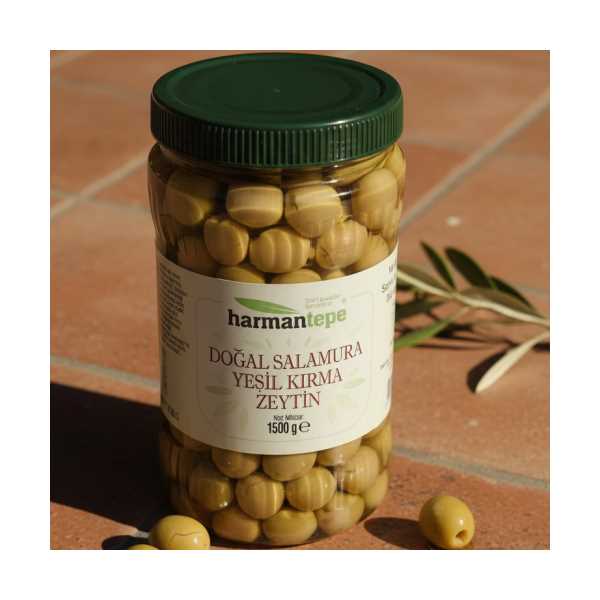 HARMANTEPE YEŞİL KIRMA ZEYTİN 1.5 KG