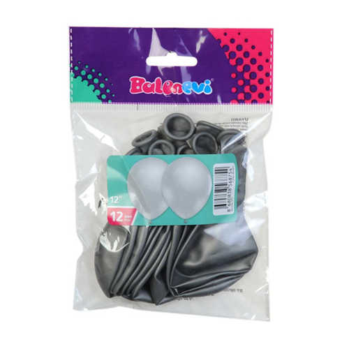BALONEVİ BALON METALİK SİLVER 12" 12Lİ