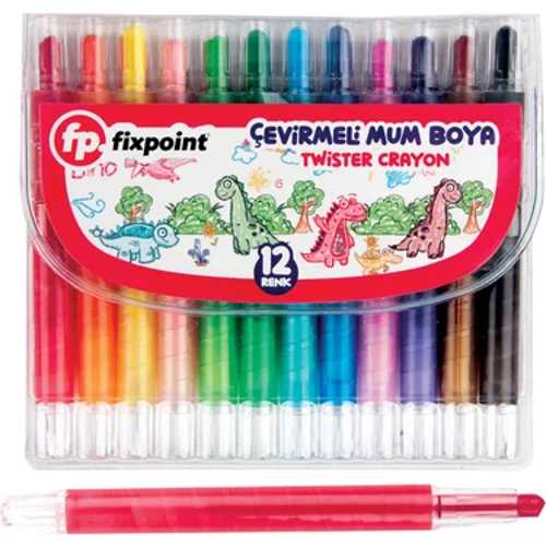FİXPOİNT MUM BOYA ÇEVİRMELİ UZUN 12 RENK P-2793