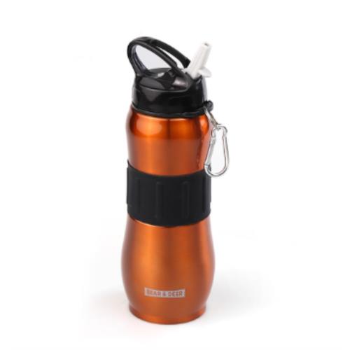 B&D ÇELİK MATARA SİLİKON KEMERLİ METALİK 830ML