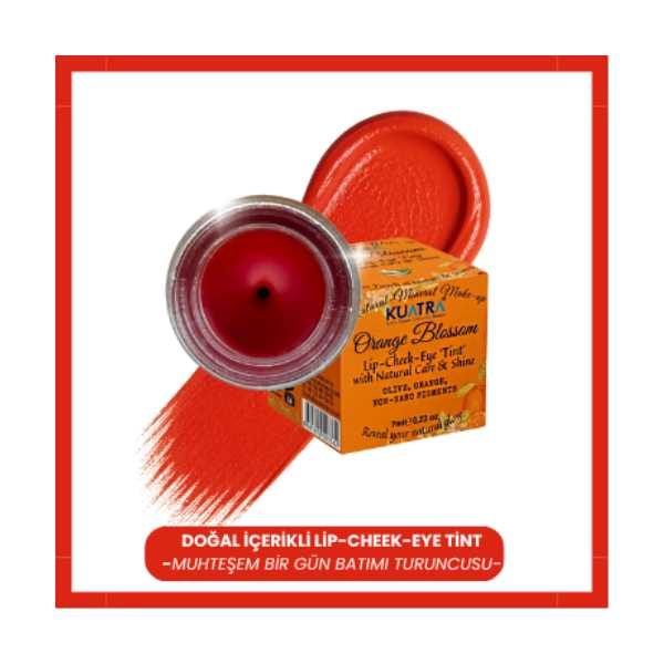 KUATRA ORANGE BLOSSOM LİP-CHEEK-EYE ‘TİNT’ DOĞAL İÇERİKLİ ÇOK AMAÇLI ALLIK, RUJ, GÖZ FARI