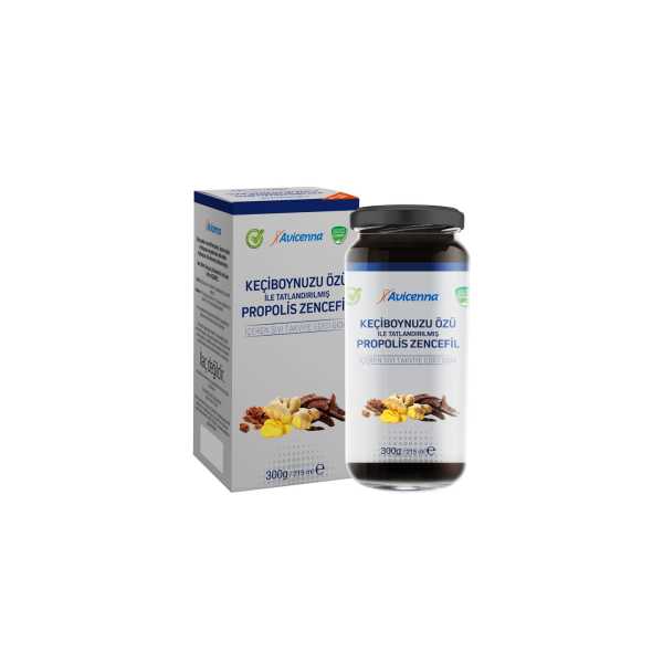 KEÇİBOYNUZU ÖZÜ İLE TATLANDIRILMIŞ PROPOLİS ZENCEFİL 300 GR.