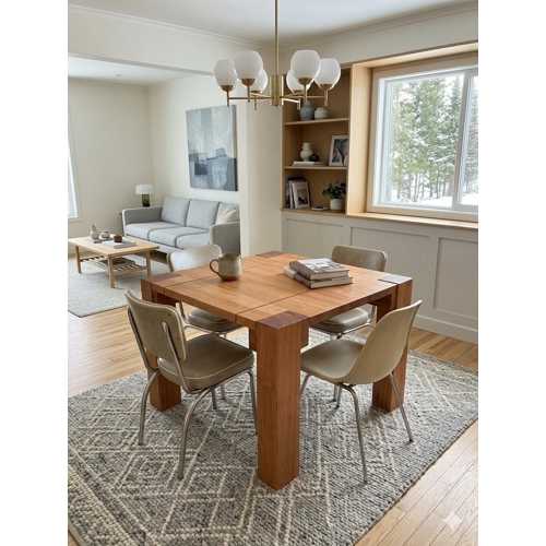 MASİF AHŞAP SQUARE YEMEK MASASI, MİD-CENTURY MODERN SCANDİNAVİAN KİTCHEN TABLE