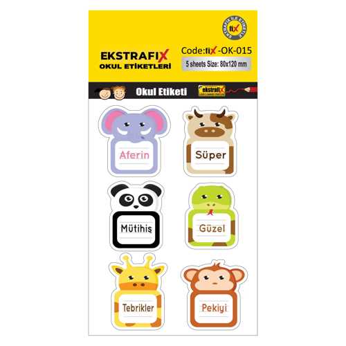 EKSTRAFİX (OK-015) OKUL ETİKET 80X120MM Q