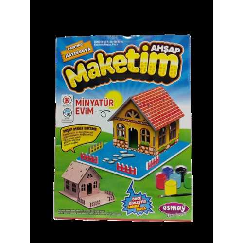 ESMAY AHŞAP MAKET BOYAMA MİNYATÜR EVİM 3065