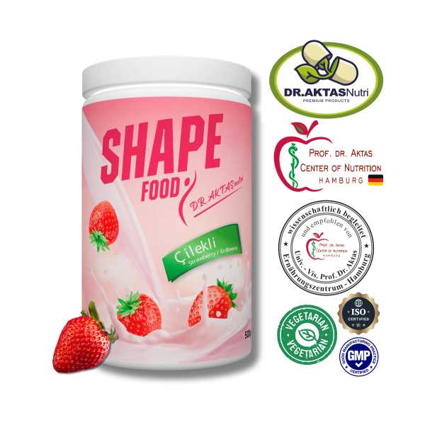 SHAPE FOOD BY DR.AKTASNUTRİ ÇİLEKLİ ÖĞÜN TOZU (DEZ) SHAPEFOOD