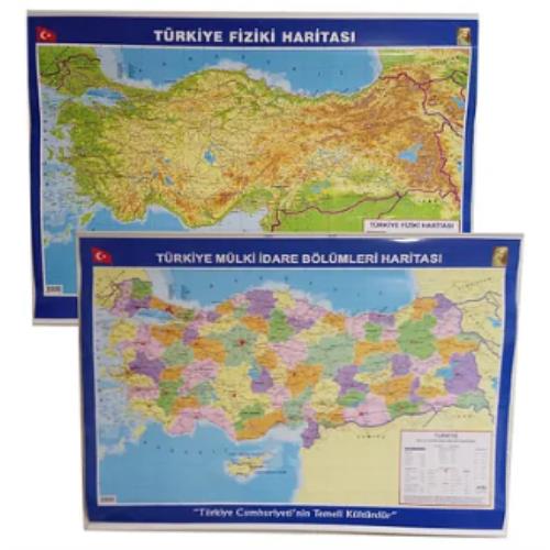 ARTI DÜNYA SİYASİ VE FİZİKİ HARİTA 70X100CM C-209