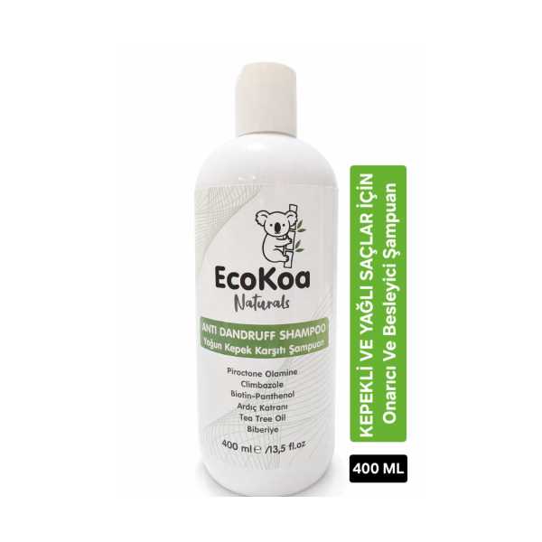 ECOKOA NATURALS KEPEK KARŞITI VE SAÇ DERİSİ ONARICI BAKIM ŞAMPUANI 400 ML
